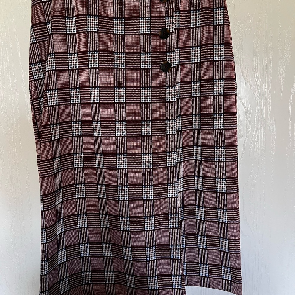 Sanctuary Brown Red Midi Pencil Skirt